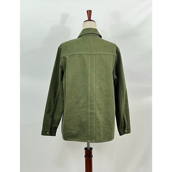 SEZANE Sz L Large Olive Green Will Jacket Coat Cotton - Picture 5 of 11
